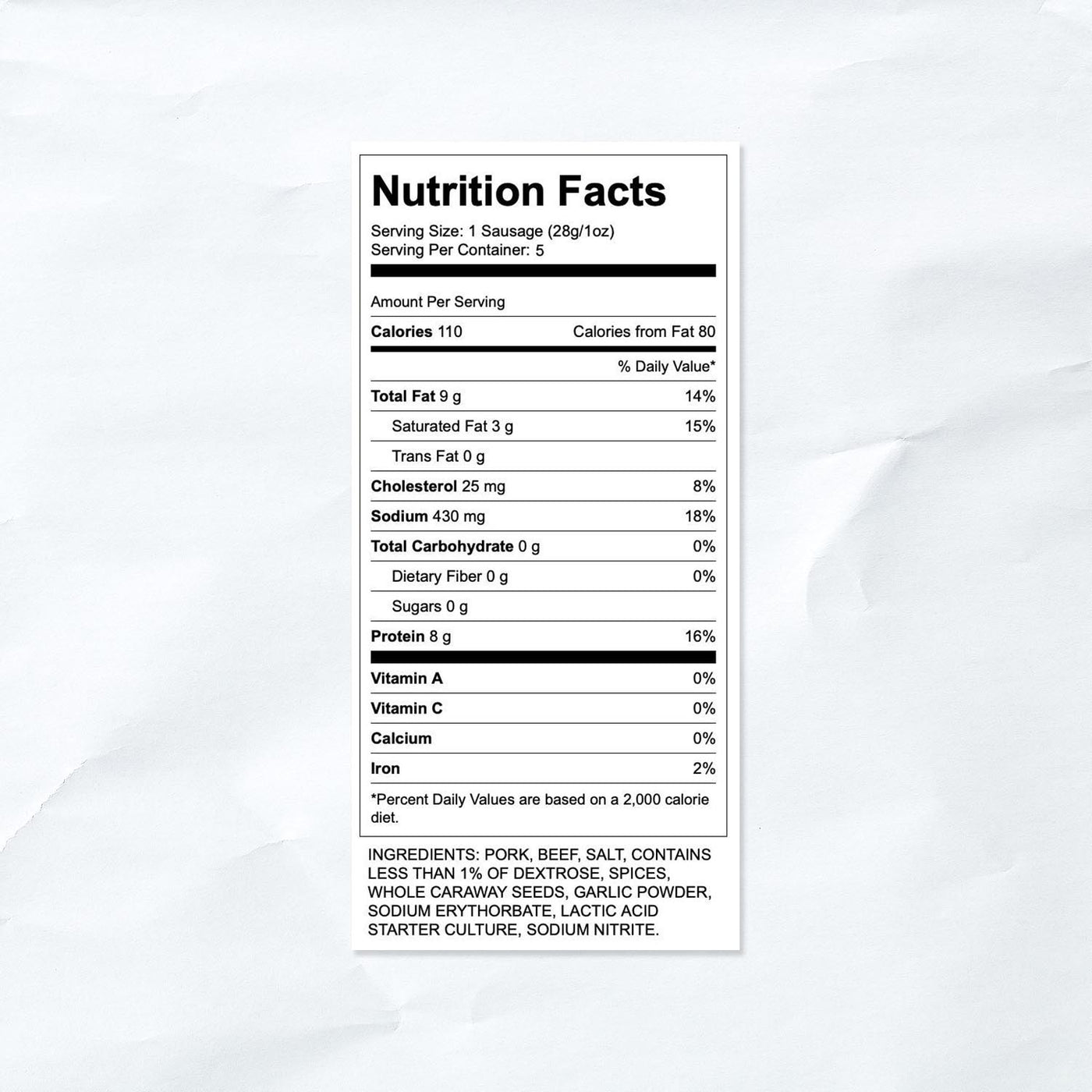 Dietz & Watson Landjaeger Original Smoked Sausage 5-Pack